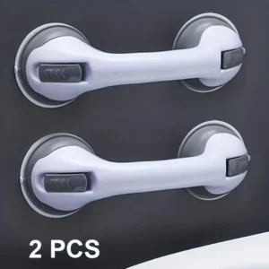 2-Pack Suction Bathroom Handrail - No-Drill Non-Slip Fall-Proof